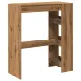 vidaXL Бар маса с рафтове дъб артизан 90x40x103,5 см инженерно дърво, снимка 6