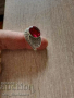 Голям сребърен пръстен с камъни, снимка 2