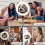 Промо! 160см Селфи стик с трипод и акумулаторна LED ринг светлина, снимка 7