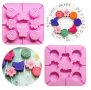 Цвете Пеперуда Кръгче силиконов молд форма за направа на близалки на клечка декор фондан шоколад, снимка 1