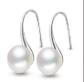 Висящи обеци от естествени бели перли *Хит*10мм, снимка 1