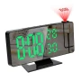 LED електронен настолен часовник с проектор температура влажност будилник за спалня дигитален USB, снимка 11