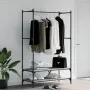 vidaXL Етажерка за дрехи с рафтове, сив сонома, инженерно дърво, снимка 2