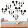 Мини Мики Маус Minnie & Mickey mouse малка глава лице черни стикер лепенка за стена самозалепващи, снимка 1 - Други - 36916129