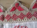 Стара кърпа,ръчна бродерия и ръчно плетена дантела, снимка 4