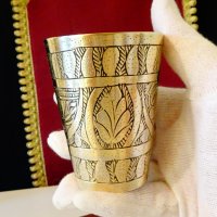 Персийска бронзова чаша 8 см. , снимка 4 - Антикварни и старинни предмети - 30408104