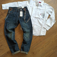 Маркови оригинални дънки и ризка за момче, снимка 1 - Детски панталони и дънки - 44603469