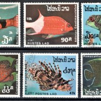 Лаос, 1987 г. - част от серия пощенски марки, клеймо, 1*5, снимка 1 - Филателия - 31642024