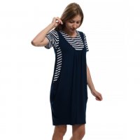 Нова дамска моряшка рокля-сукман с къс ръкав, снимка 18 - Сукмани - 30313818