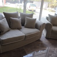 Комплект двуместен диван и фотьойл, снимка 5 - Дивани и мека мебел - 42852868
