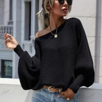 Дамски свободен пуловер с кръгло деколте и дълги ръкави, 2цвята - 023 , снимка 11 - Блузи с дълъг ръкав и пуловери - 42682908