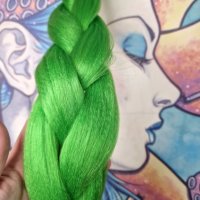 ТОП Канекалон за Плетене на Плитки / Канекалон за Коса в Зелен Ефектен Цвят КОД Т166, снимка 4 - Аксесоари за коса - 40877517