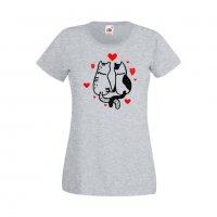 Дамска тениска Свети Валентин Valentine Cat, снимка 3 - Тениски - 35648822