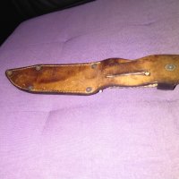 Малко ловно ножче калъф естествена кожа 175х90мм, снимка 9 - Ножове - 44375451