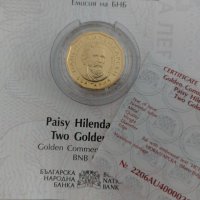 2 златни лева Паисий Хилендарски , снимка 1 - Нумизматика и бонистика - 37219244