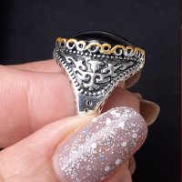 Винтидж пръстен с оксидация и бижутерски бронз , снимка 5 - Пръстени - 29130482