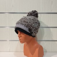 Нова зимна рошава шапка с пух/помпон, снимка 7 - Шапки - 35502463