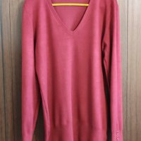 блуза бордо  с остро деколте  , снимка 1 - Блузи с дълъг ръкав и пуловери - 31916273