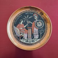 Медни сувенирни чинийки с гръцки мотиви, снимка 3 - Декорация за дома - 40717934