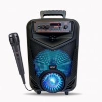 Караоке Тонколона NDR-P44  , 8 инча / Микрофон, акумулаторна батерия, Bluetooth, FM радио, снимка 9 - Bluetooth тонколони - 39624917