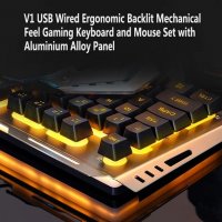 Комплект геймърска клавиатура с мишка, Gaming STELS V100, С кабел, USB, снимка 3 - Клавиатури и мишки - 40205582