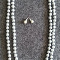 Комплект - гердан от естествени сладководни сиви перли, снимка 3 - Бижутерийни комплекти - 37249217