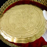 Авторска бронзова чиния,плато,поднос. , снимка 2 - Антикварни и старинни предмети - 36597595