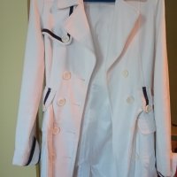 леко ,вталено  бяло  палто с,м размер , снимка 1 - Палта, манта - 42864428