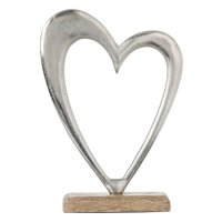 Сърце от кован метал с дървена основа, снимка 1 - Други - 39211284