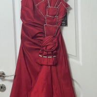 Нова дълга официална червена рокля размер S, снимка 7 - Рокли - 44647744
