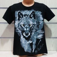 Нова детска тениска с дигитален печат Сив Вълк, Серия Вълци, снимка 1 - Детски тениски и потници - 29902544