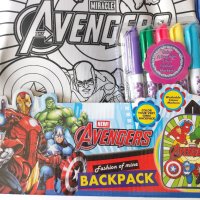 Детска раница "Оцвети сам". Avengers + 5 цветни маркера. , снимка 4 - Раници - 44305241