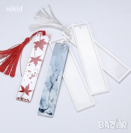 Правоъгълен книгоразделител Bookmark силиконов калъп молд бижутерски сладкарски смола изделия, снимка 1