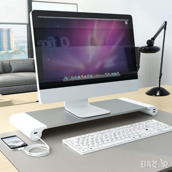 Алуминиева Стойка за Лаптоп/Монитор за Бюро Apple iMac  / Лаптоп MacBook Pro AiR за работно бюро, снимка 1
