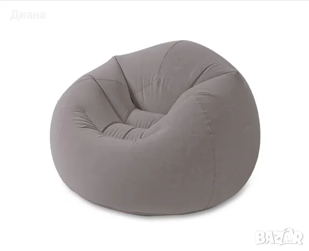 Надуваем фотьойл – влагоустойчив и лесен за надуване в сив цвят, снимка 1