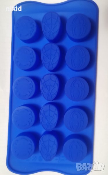 Спайдърмен глава паяк силиконов молд форма фондан шоколад бонбони, снимка 1