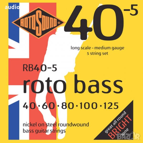 Струни за бас китара Rotosound RB 40-5, снимка 1