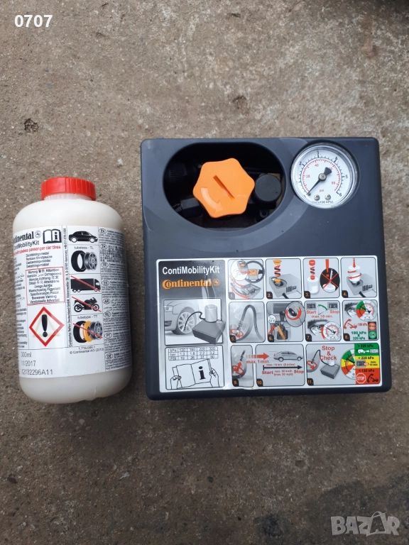 	 Компресор за помпене на гуми Continental + ПОДАРЪК:ЛЕПИЛО ПЯНА, снимка 1