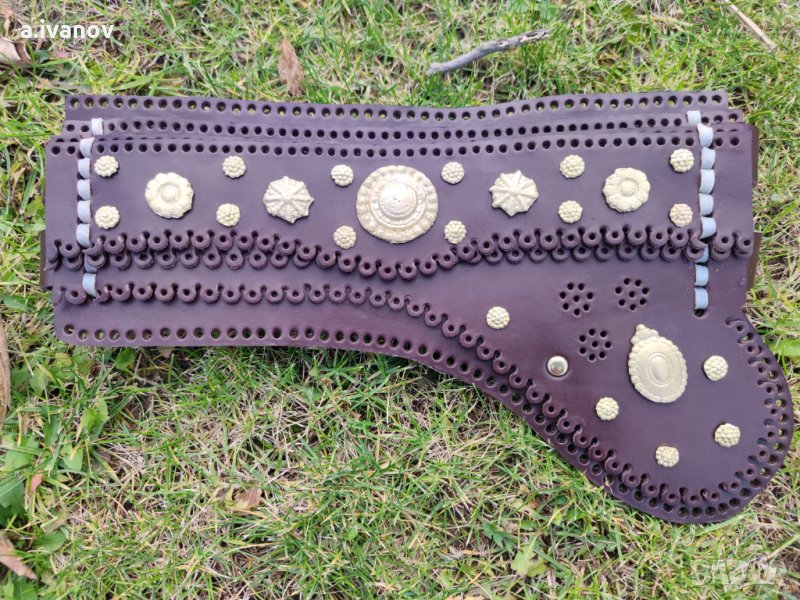 Силях ( Селах, Силяхлък ) - Хайдушки колан от телешка кожа - 39 см, снимка 1