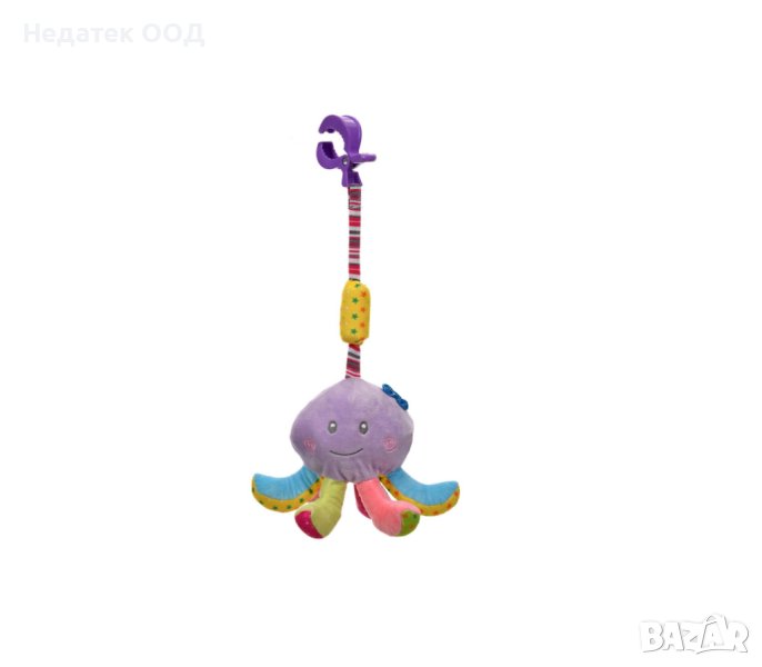 Висяща играчка за количка, Цветен октопод, със звук, 24 см, снимка 1
