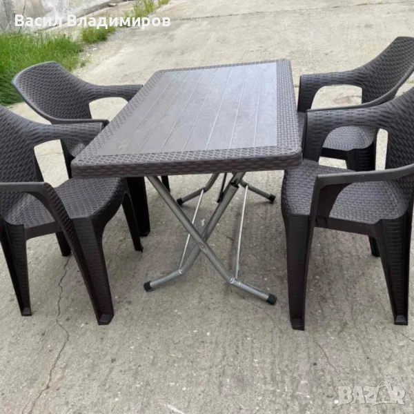 Градински комплект маса с 4 стола, снимка 1