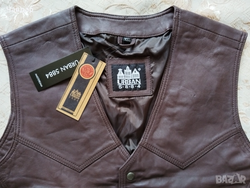 Кожен елек URBAN 5884 - размер XXL, снимка 1