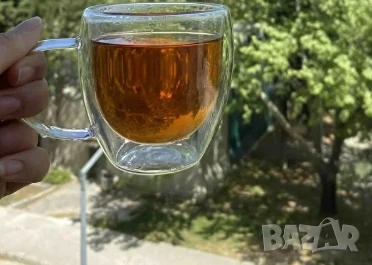 Стъклена чаша за кафе с двойно дъно 200ml, снимка 1