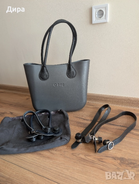 O bag дамска чанта сива + аксесоари, снимка 1