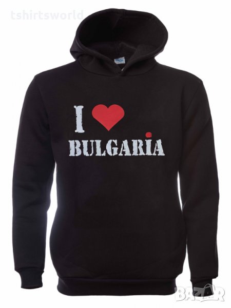 Нов мъжки суичър с трансферен печат I Love Bulgaria, Аз обичам България, снимка 1