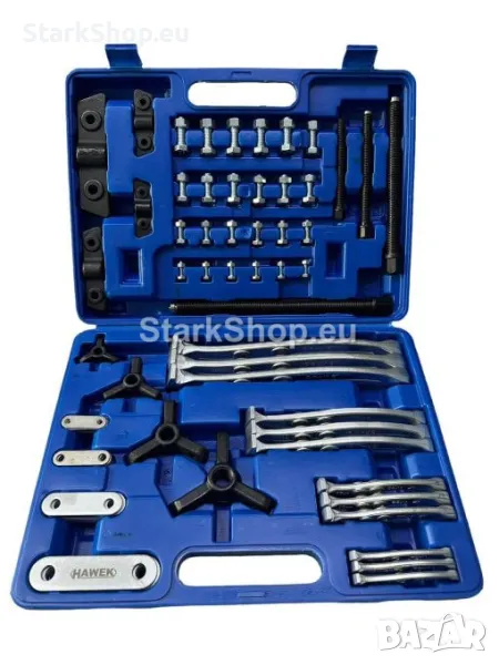 Професионален Комплект Скоби за Лагери 72 части HAWEK с 2 и 3 рамена, снимка 1