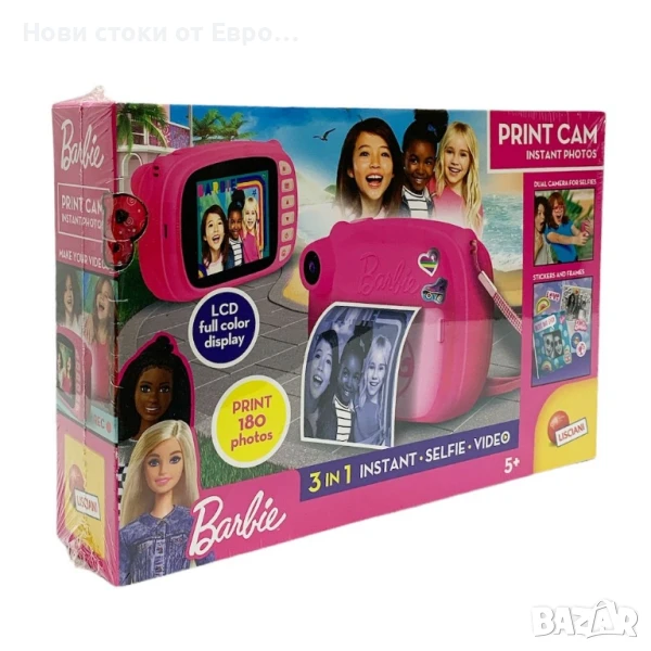 Детска мигновена камера Barbie Print Cam 3 в 1Инстантни снимки, Над 180 снимки, Селфи, Видео,, снимка 1