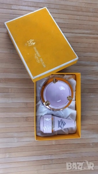 Чешки розов порцелан - ваза и пепелник, снимка 1