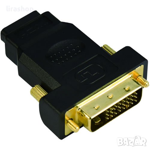 Преходник Адаптер от DVI Мъжки към HDMI Женски VCom SS001166 Adapter DVI 24+1 M/HDMI F, снимка 1