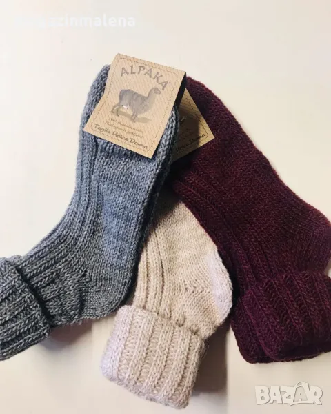 Италиански дамски пухкави 95% вълнени чорапи над глезени вълнен чорап с маншет женски вълнени чорапи, снимка 1